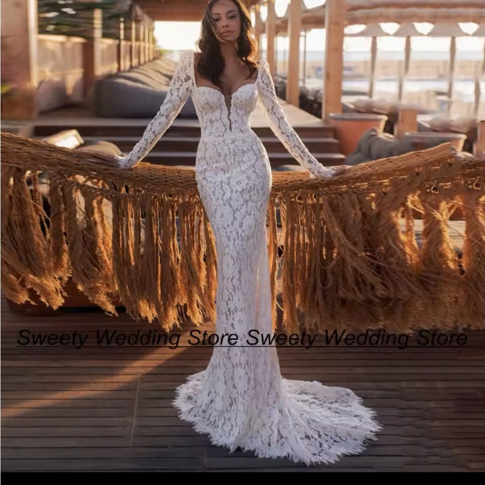 Elegant White Lace Gown